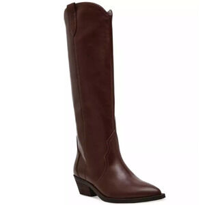 Dolce Vita Women's Kit Knee-High Cowboy Boots in Smooth Brown Sz 6